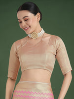 Thumbnail for Monjolika Fashion Wonderful Light Pink Soft Banarasi Satin Silk Leheriya Design Saree