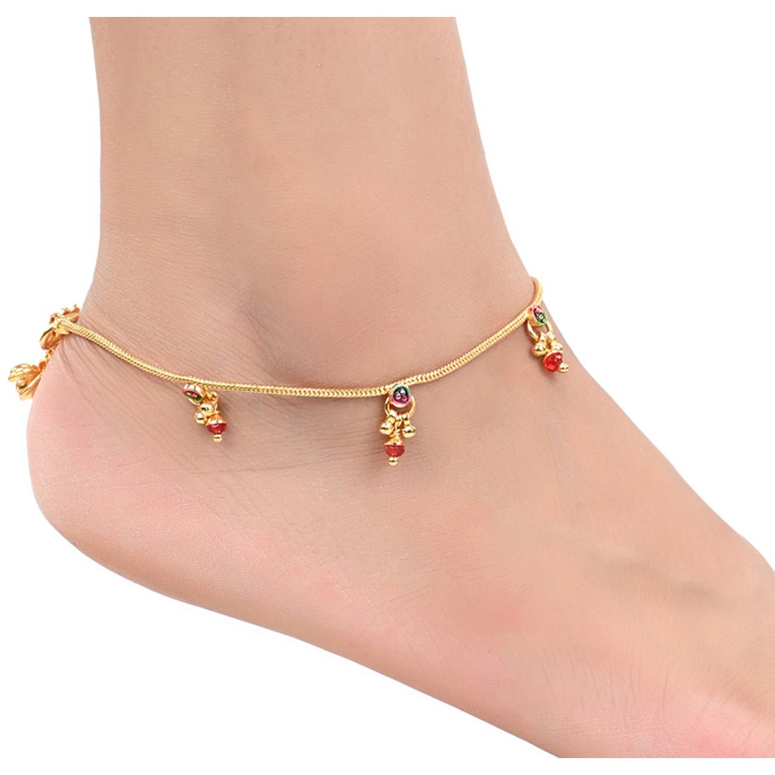 AanyaCentric Gold Plated Traditional Anklets Payal - Classic and Stylish for Women and Girls - Distacart