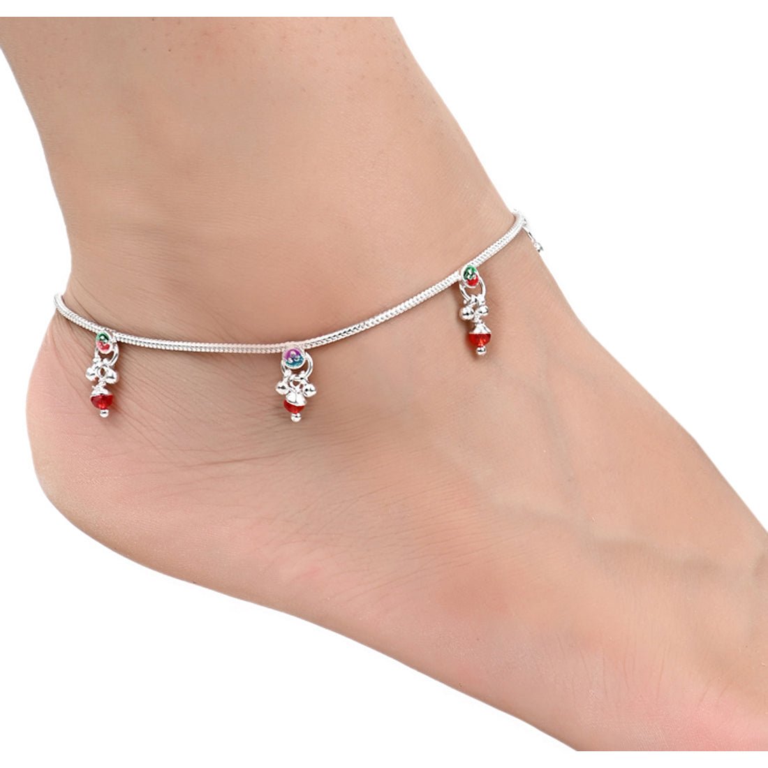 AanyaCentric Silver Plated Traditional Anklets Payal - Classic and Stylish for Women and Girls - Distacart