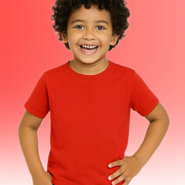 Chilins Kids Round Neck T-Shirt Half Sleeves 100% Cotton Plain Solid Color Tshirt - Distacart