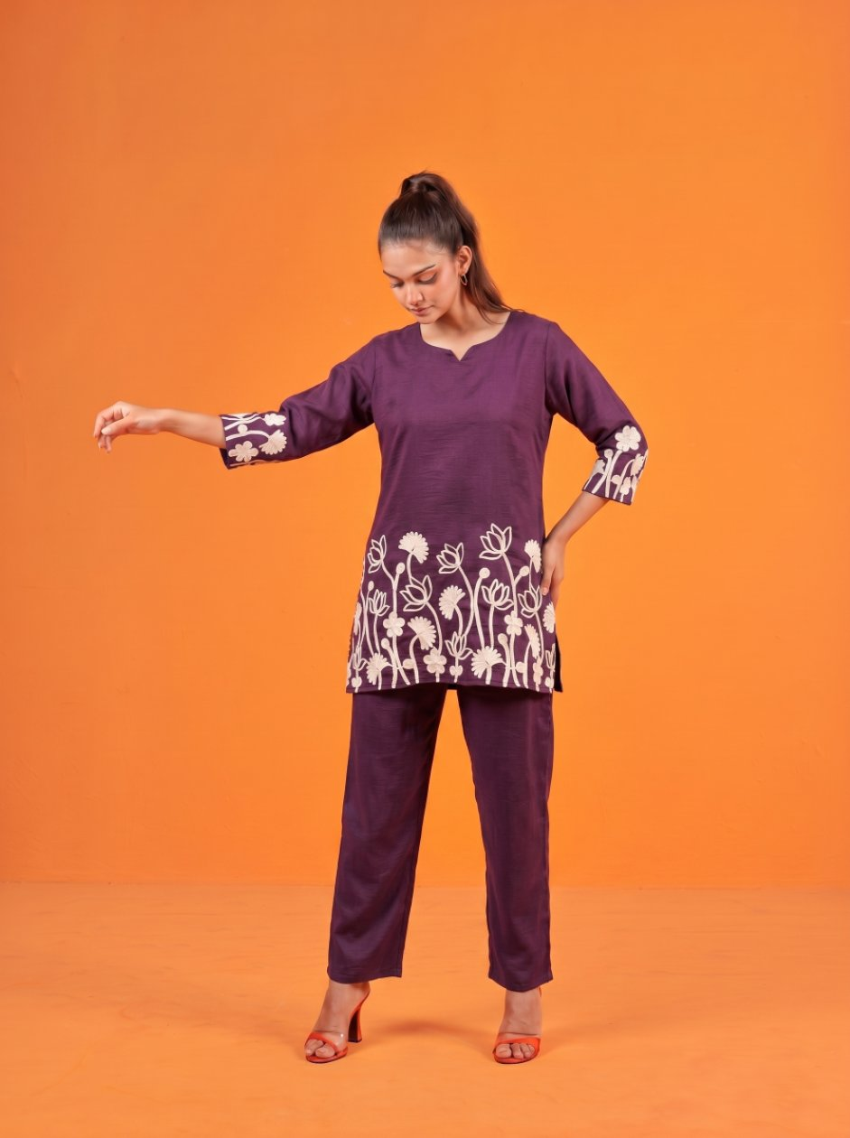Anaita Wine Stylish Readymade Co-Ords Set - Dista
