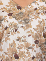 Thumbnail for Ode by House of Pataudi Floral Printed Straight Chanderi Silk Kurta with Trousers - Distacart