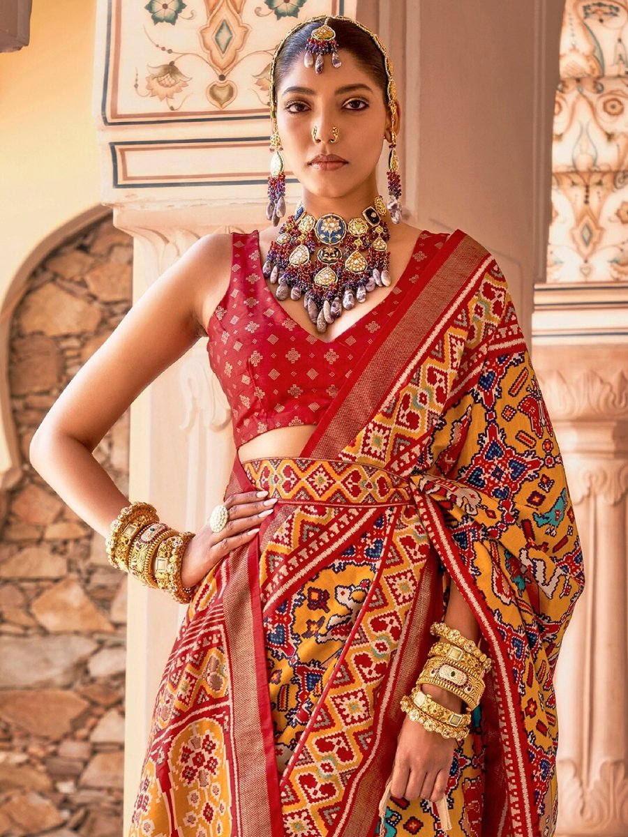 Anouk Ethnic Motifs Woven Design Zari Patola Saree - Distacart