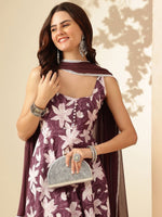 Thumbnail for Anouk Floral Printed Square Neck Sleeveless Pure Cotton Anarkali Kurta