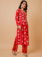 Thumbnail for HOUSE OF KARI Ethnic Motifs Chikankari Silk Kurta - Distacart