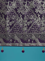 Thumbnail for Monjolika Fashion Traditional Purple Woven Banarasi Satin Silk Saree
