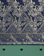 Thumbnail for Monjolika Fashion Traditional Blue Woven Banarasi Satin Silk Saree