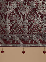 Thumbnail for Monjolika Fashion Traditional Maroon Woven Banarasi Satin Silk Saree