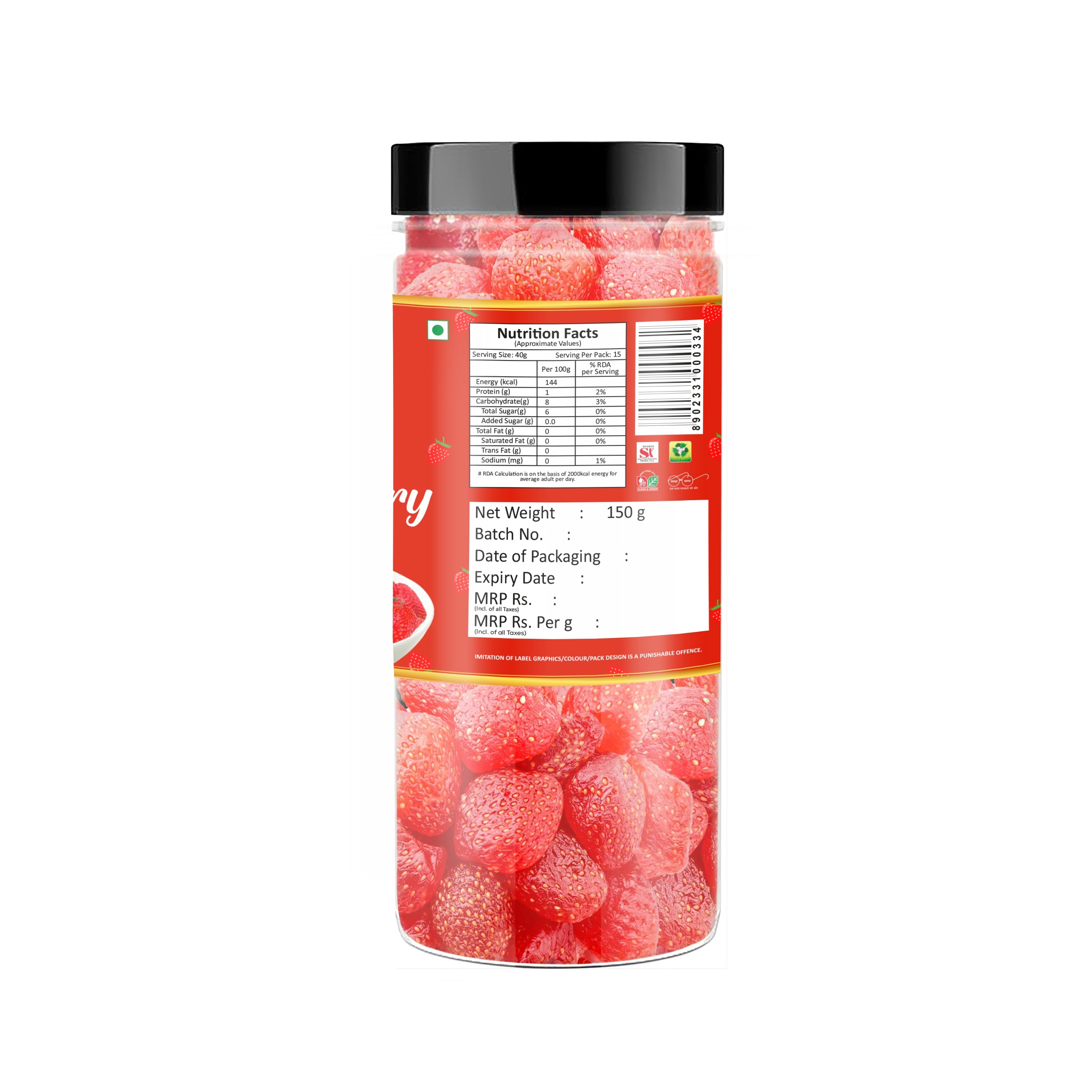 Yum Yum Dried Strawberry Jar - Dista