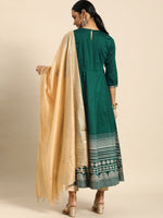 Thumbnail for All About You Women Teal Green Embroidered Kurta with Dupatta - Distacart