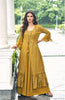 Anaita Mustard Georgette Stitched Shrug Suit With Sequence Thread Work - Distacart