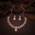 Thumbnail for Tehzeeb Creations Pink Colour Diamond Choker Necklace Jewellery Set With Matching Pair of Earrings For Women And Girls - Distacart