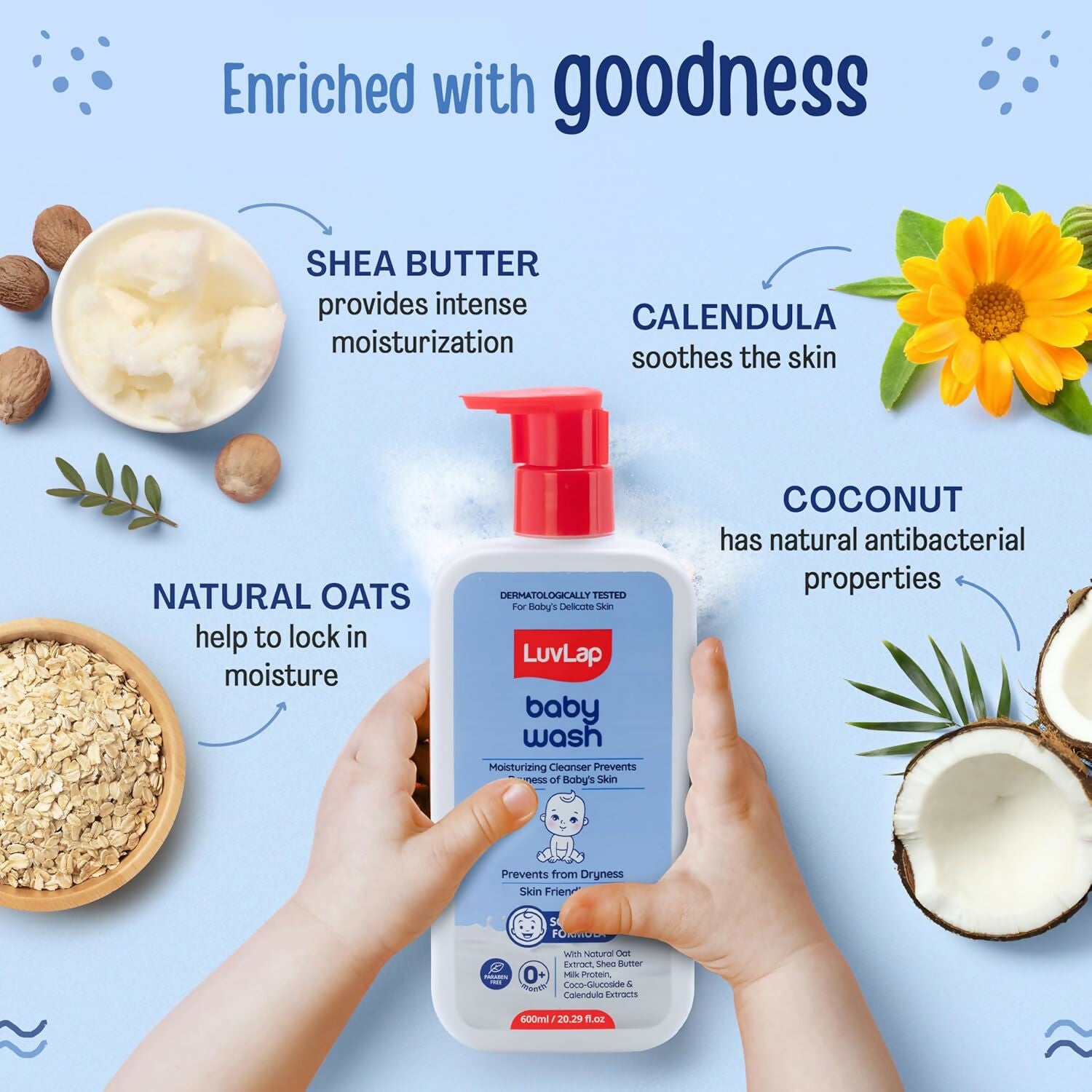 LuvLap Baby Wash with Milk Protein, Oatmeal, Shea Butter and Vitamin E - Distacart
