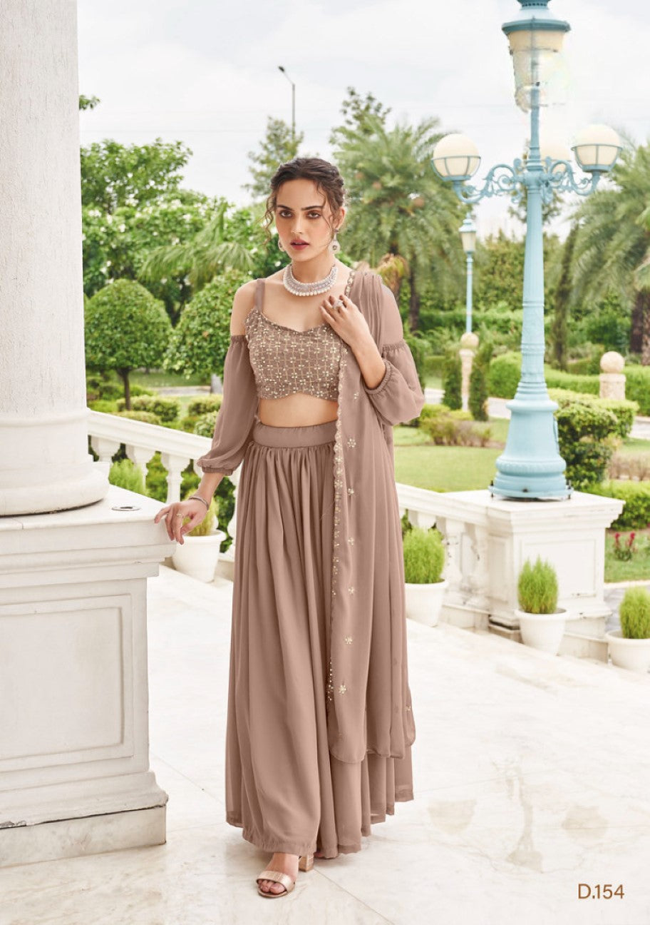 Anaita Chiku Georgette Lehenga Choli With Sequence & Thread Work - Distacart