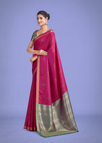 Thumbnail for Monjolika Fashion Charming Rani Pink Color Silk Golden Zari Woven Ceremony Saree