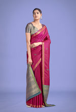 Thumbnail for Monjolika Fashion Charming Rani Pink Color Silk Golden Zari Woven Ceremony Saree