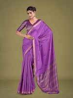 Thumbnail for Monjolika Fashion Charming Lavender Color Silk Golden Zari Woven Ceremony Saree