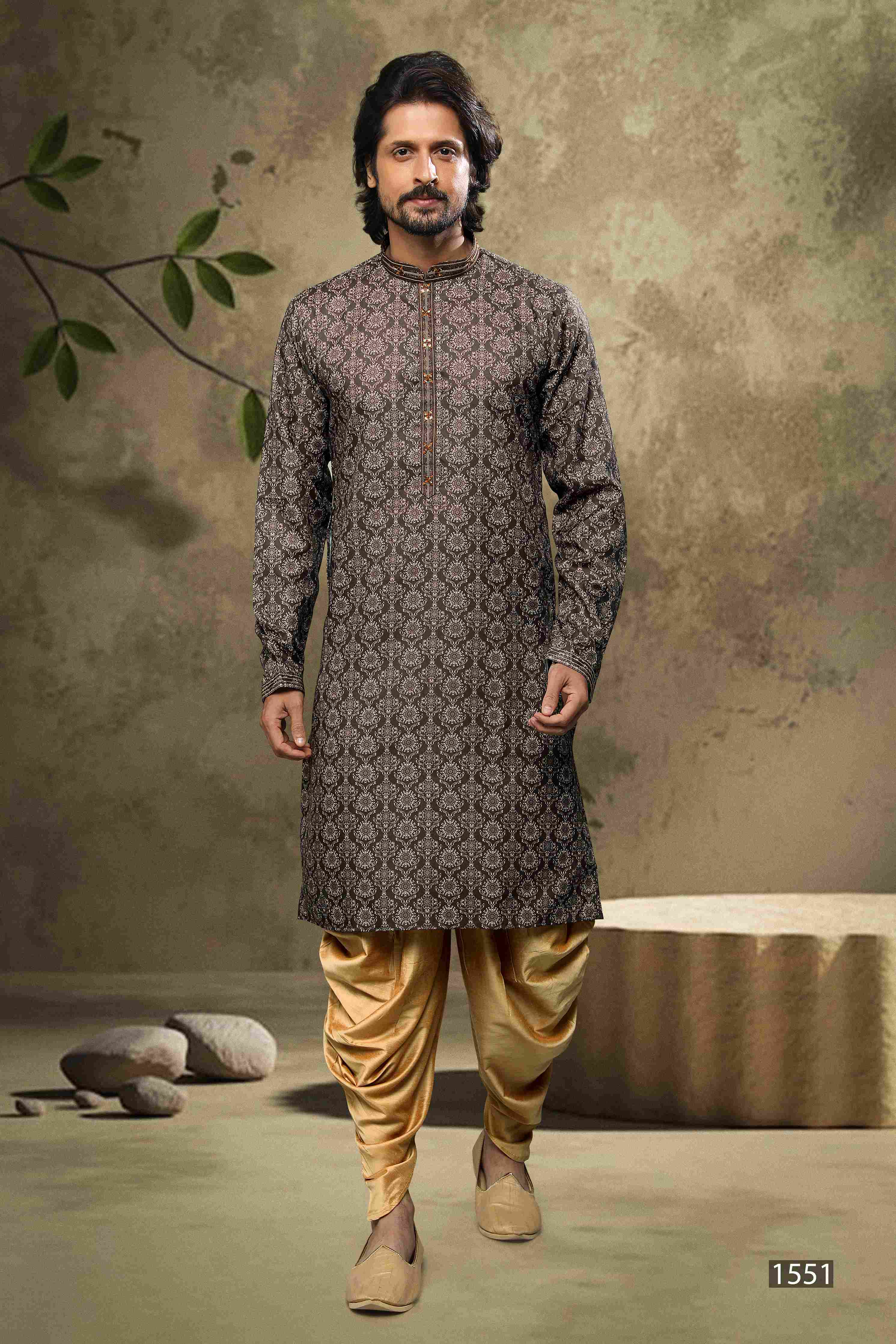 Raivat Ethnic Cotton Digital Print Mirror Work Kurta Pajama In Black Colour - Distacart
