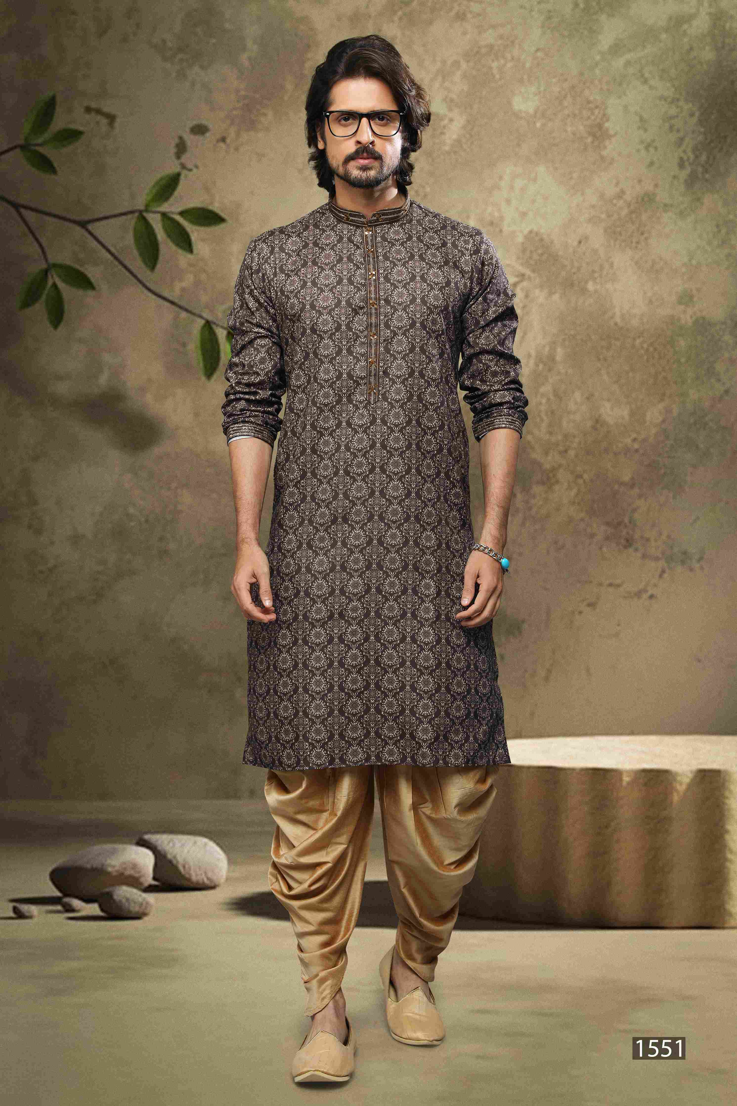 Raivat Ethnic Cotton Digital Print Mirror Work Kurta Pajama In Black Colour - Distacart