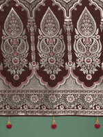 Thumbnail for Monjolika Fashion Maroon Banarasi Satin Silk Saree with Intricate Zari Work with Rich Weaving Pattern