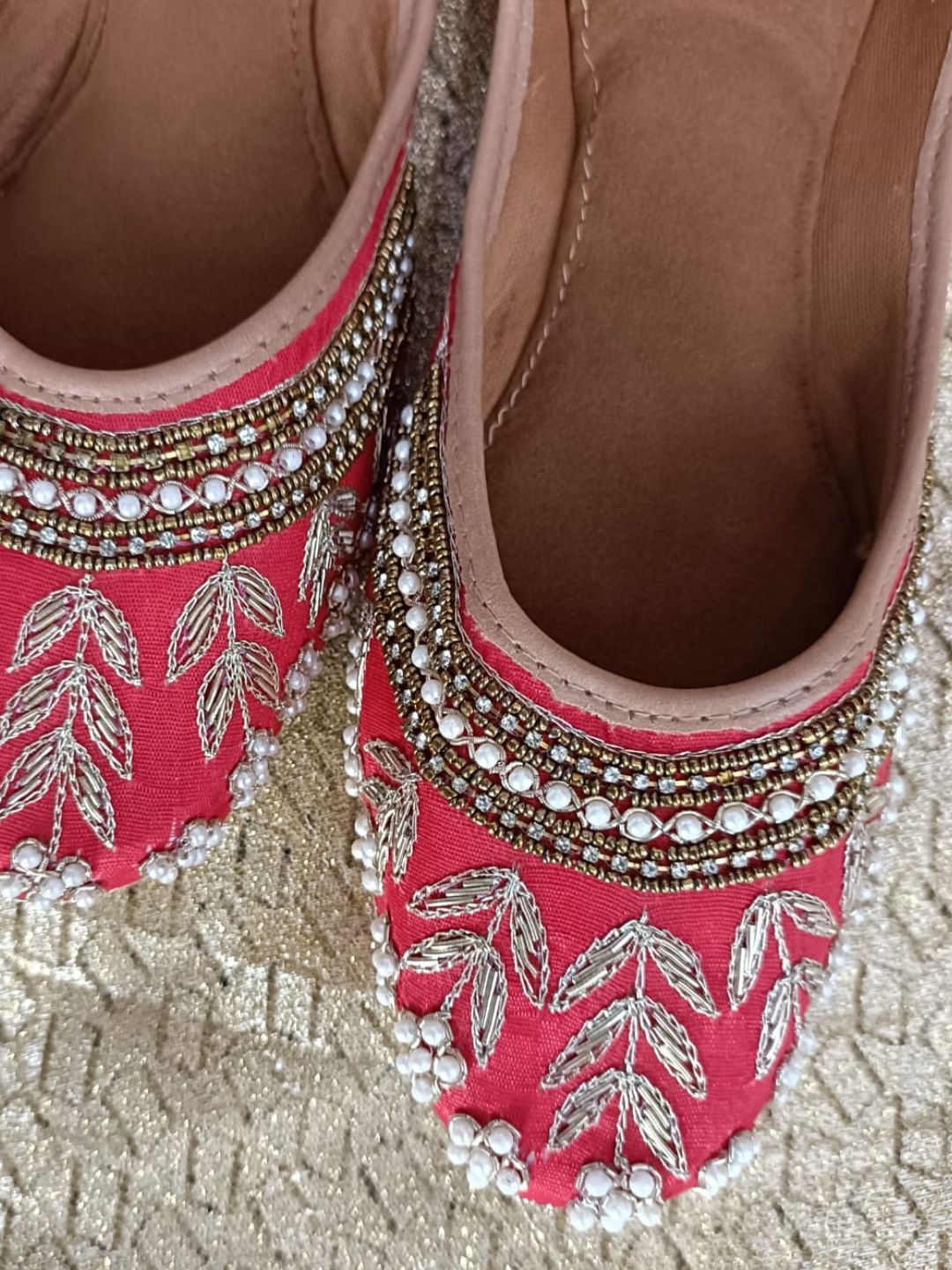 Desi Colour Women Indian Ethnic Footwear-Party Collection - Red - Distacart