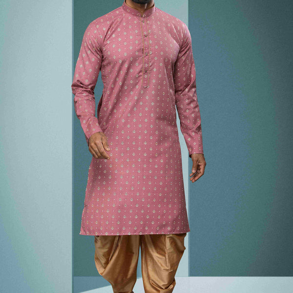 Raivat Ethnic Cotton Digital Print Kurta Pajama In Dark Pink Colour - Distacart
