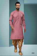 Thumbnail for Raivat Ethnic Cotton Digital Print Kurta Pajama In Dark Pink Colour - Distacart
