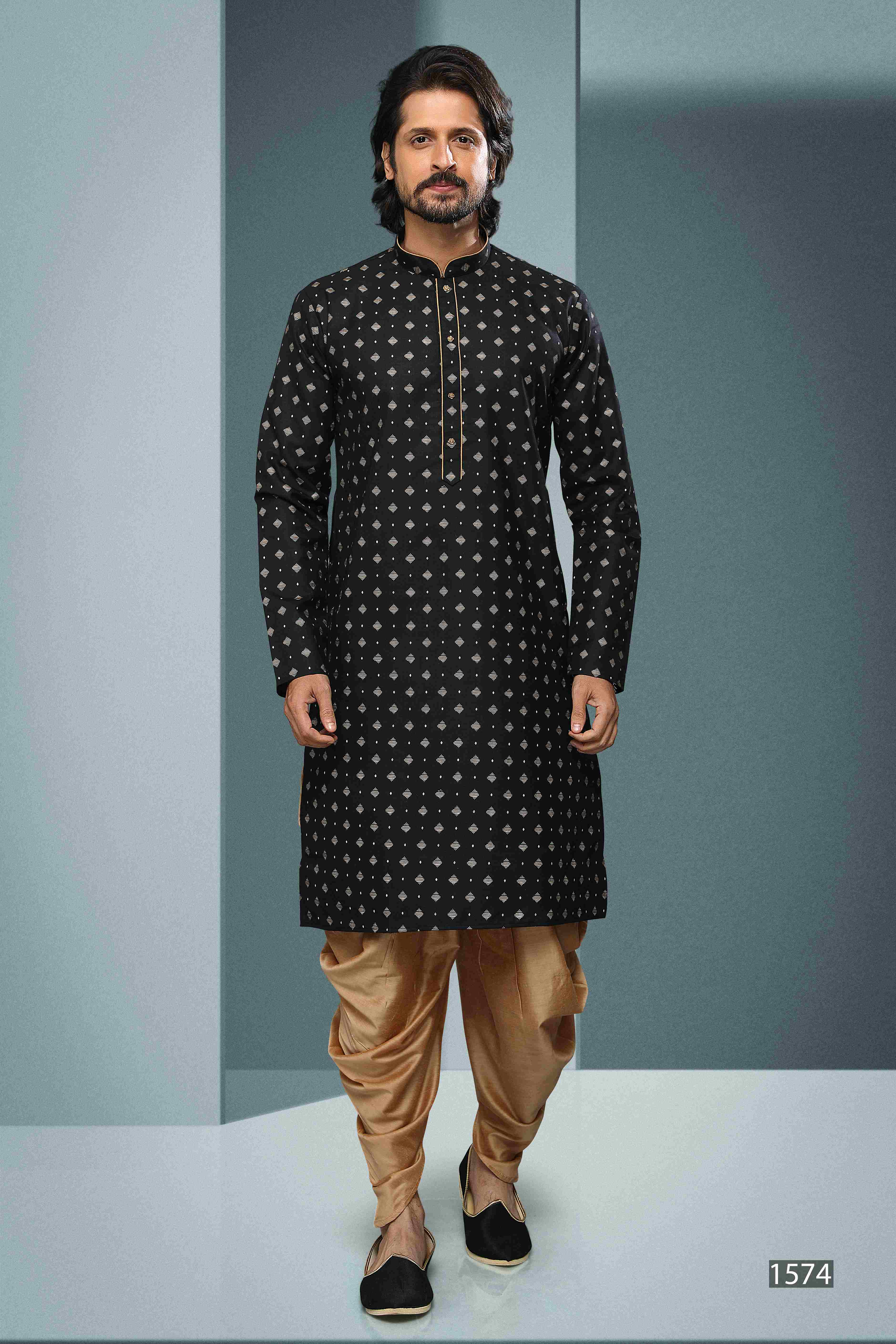 Raivat Ethnic Cotton Digital Print Kurta Pajama In Black Colour - Distacart