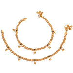 Thumbnail for AanyaCentric Gold Plated Traditional Anklets Payal - Classic and Stylish for Women and Girls - Distacart