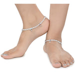 Thumbnail for AanyaCentric Silver Plated Traditional Anklets Payal - Classic and Stylish for Women and Girls - Distacart