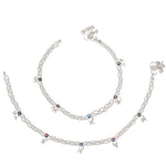 Thumbnail for AanyaCentric Silver Plated Traditional Anklets Payal - Classic and Stylish for Women and Girls - Distacart