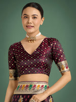 Thumbnail for Monjolika Fashion Maroon With Gold Bordar Banarasi Zari Woven Satin Saree