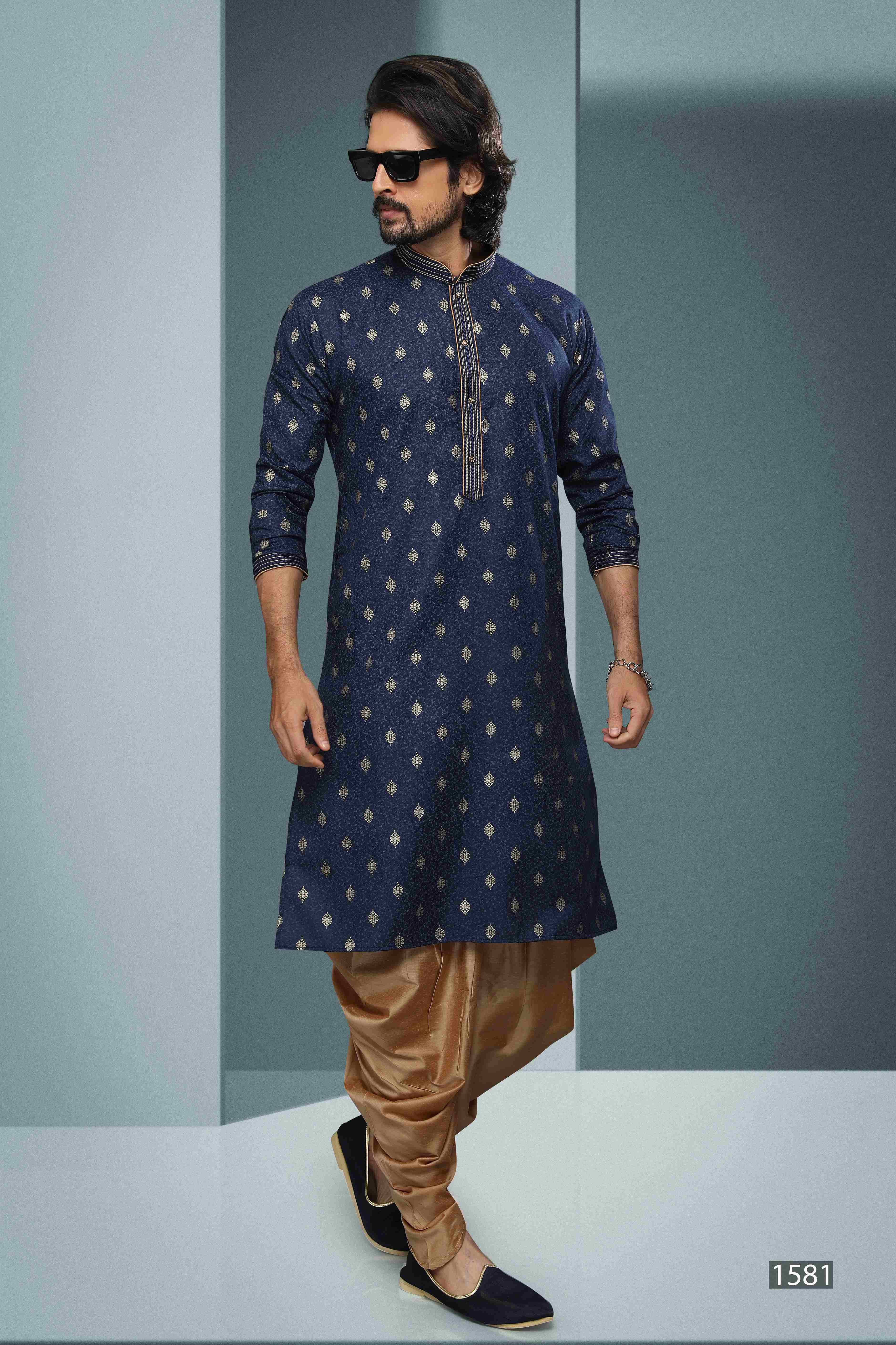 Raivat Ethnic Cotton Digital Print Pintux Work Kurta Pajama In Blue Colour - Distacart