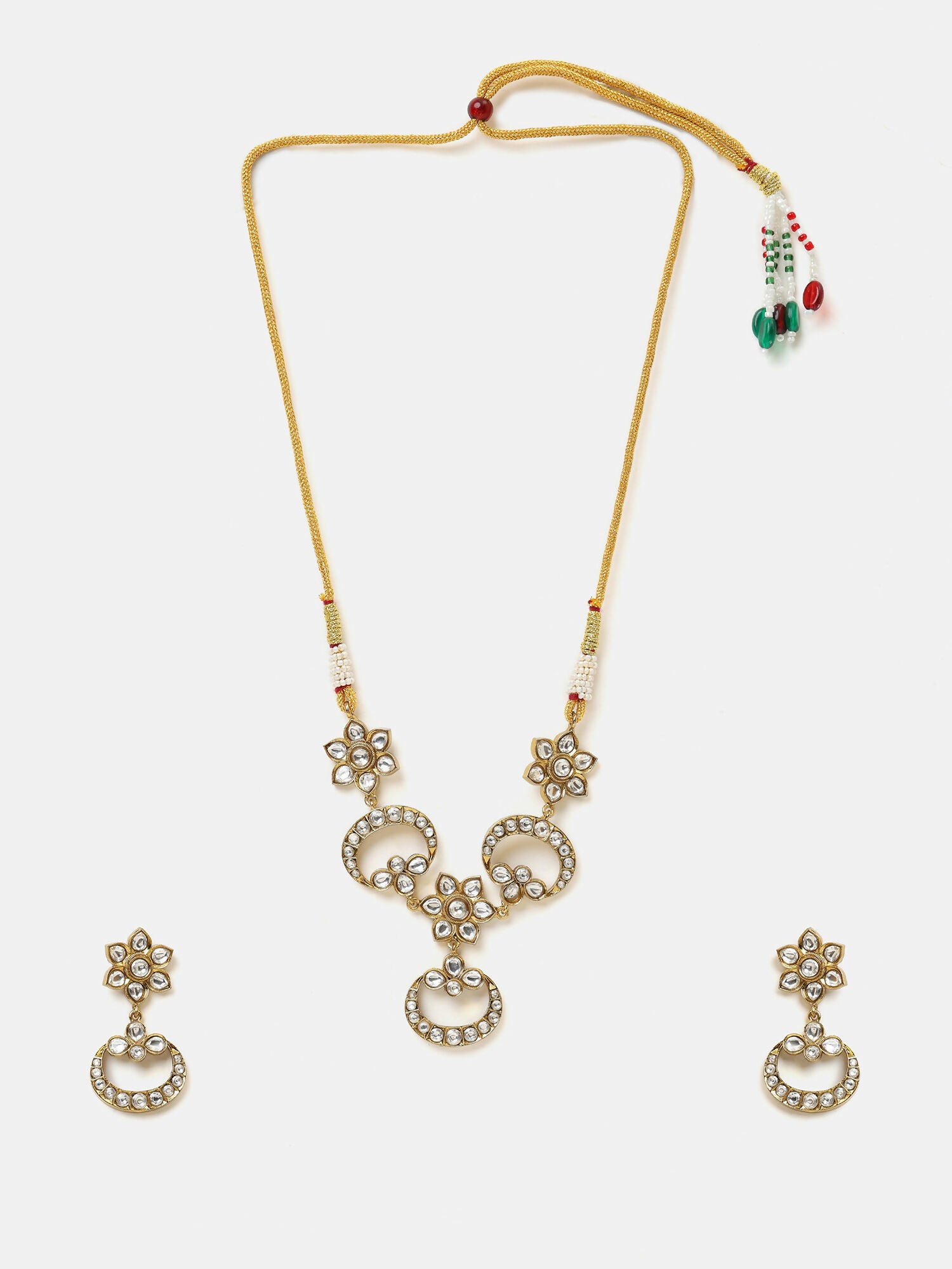 Ruby Raang Chandni Necklace Earrings Set - Distacart