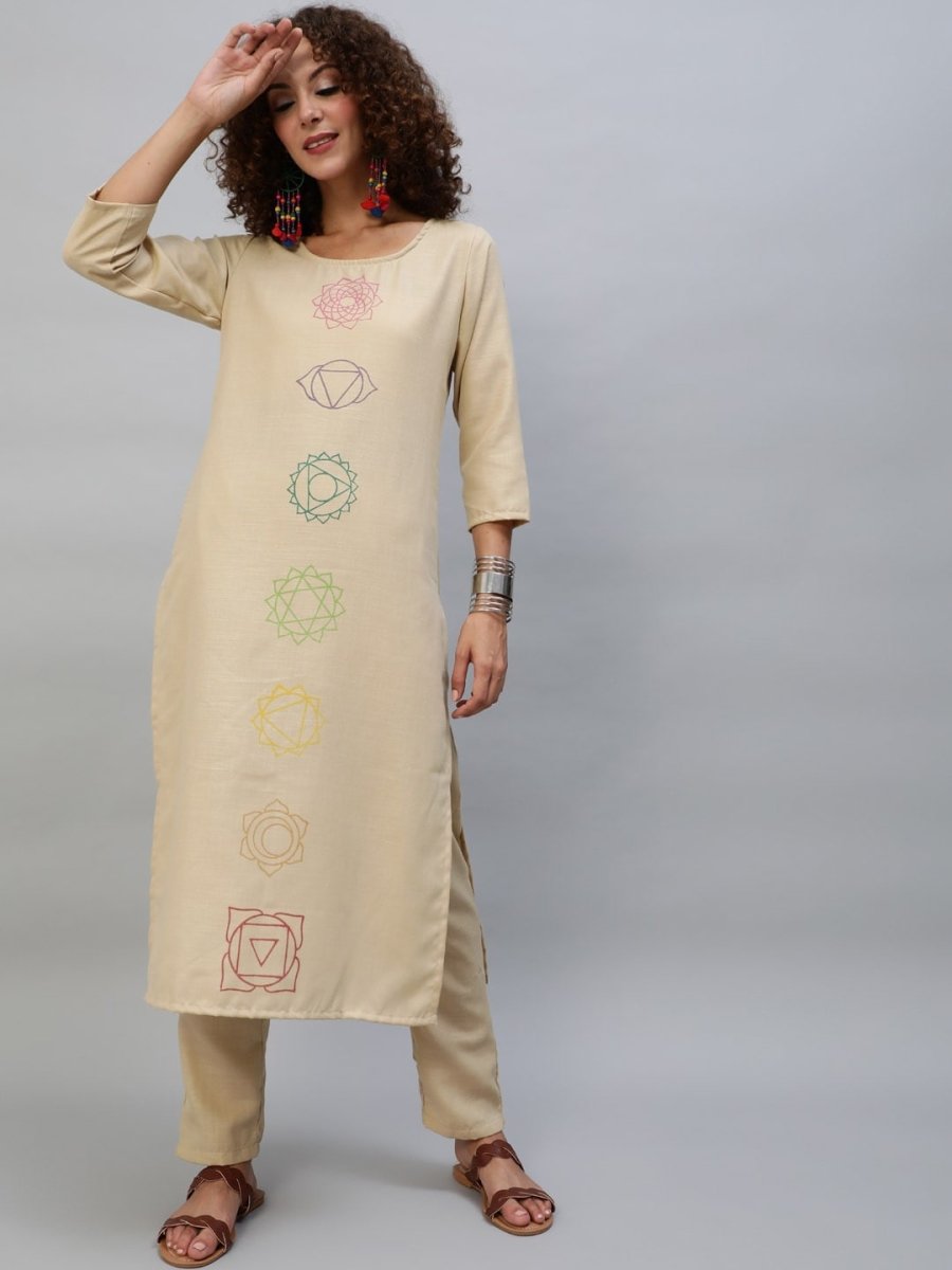 Aks Ethnic Motifs Printed Regular Kurta With Palazzos - Distacart