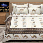 Thumbnail for Orange Ethnic Motifs Cotton 200TC King Bedsheet With 2 Zipper Pillow Covers - King Size by House of Ree - Distacart