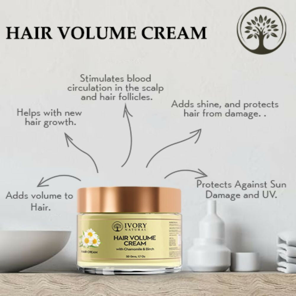 Ivory Natural Hair Volume Cream For Thicker, Fuller Looking Hair - Distacart