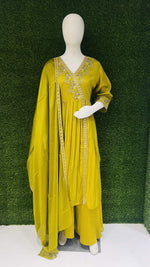Thumbnail for Anaita Yellow Anarkali Readymade Suit with Embroidery Work - Dista