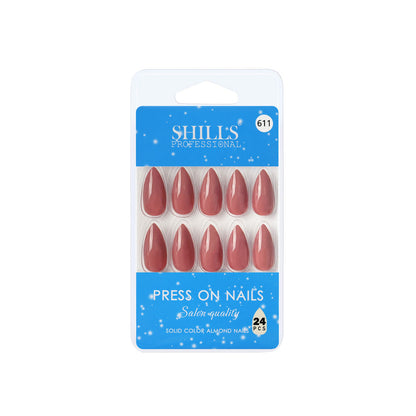 shills professional reusable press on nails almond spn611