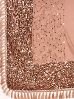 Thumbnail for Anouk Nude-Coloured & Gold-Toned Sequin Embellished Pure Georgette Saree - Distacart