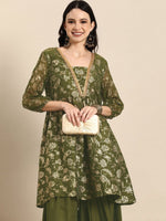 Thumbnail for Anouk Ethnic Motifs Printed Regular A-Line Flared Kurti With Sharara - Distacart