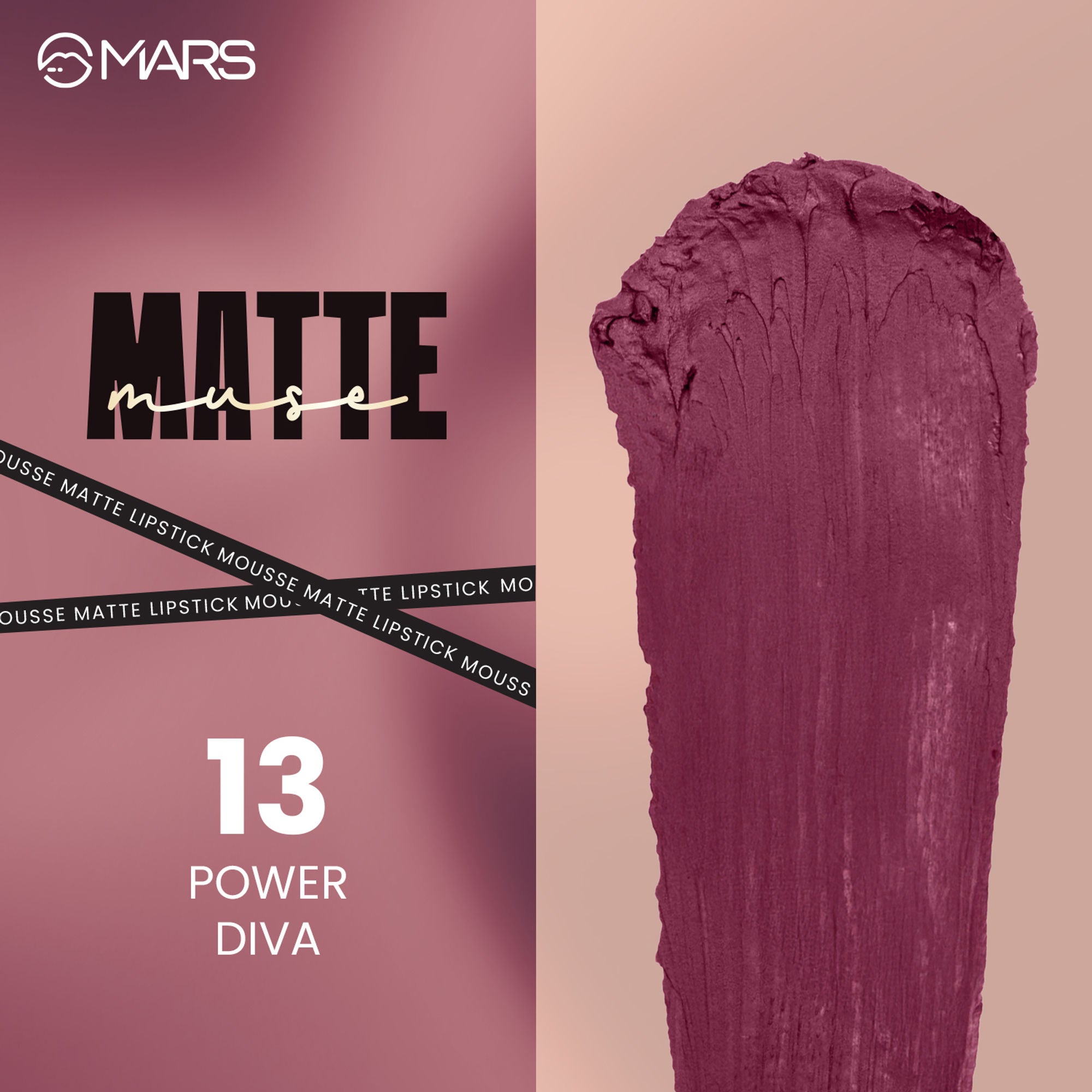 MARS Cosmetics Matte Muse Mousse Lipstick - 13 Power Diva - Distacart