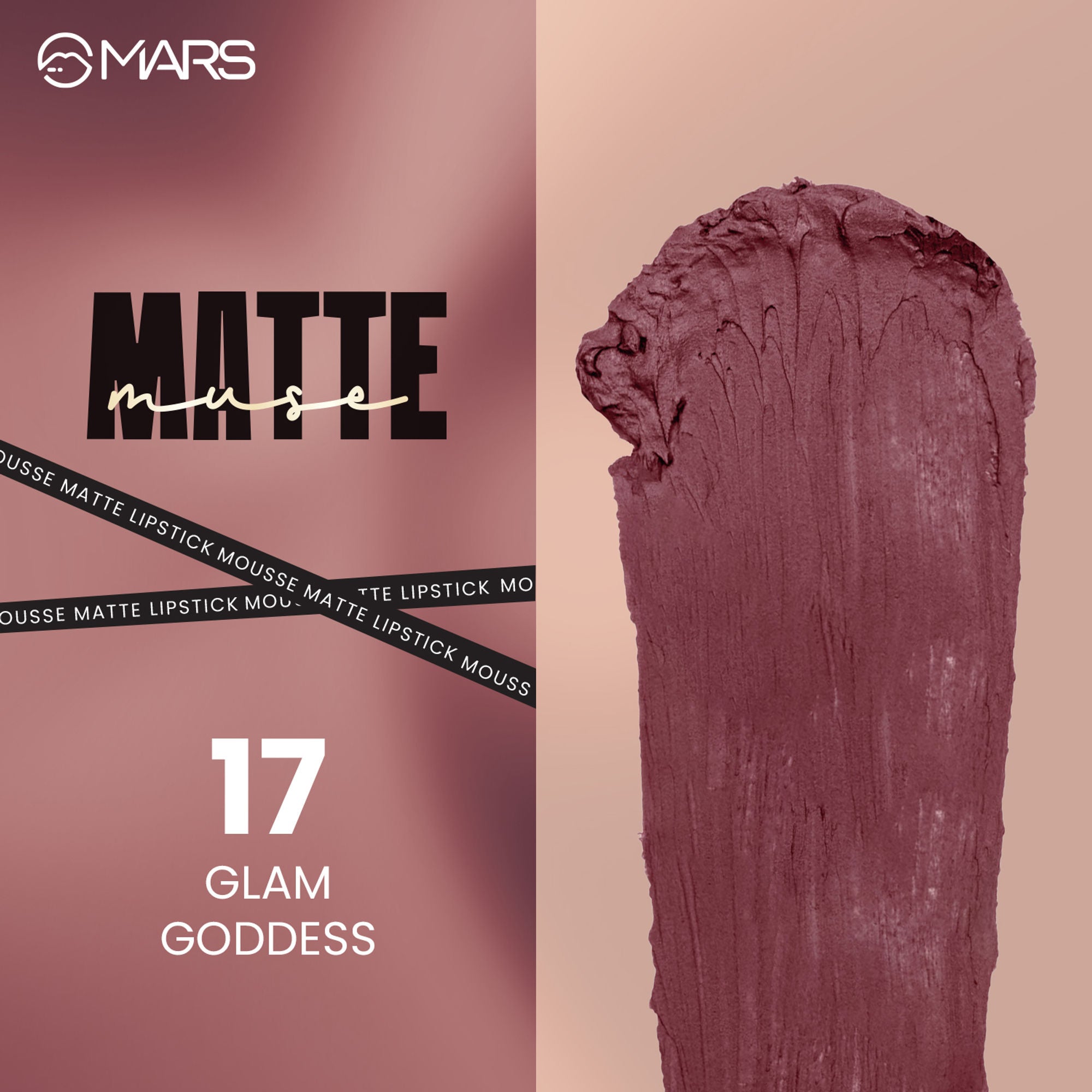 MARS Cosmetics Matte Muse Mousse Lipstick - 17 Glam Goddess - Distacart