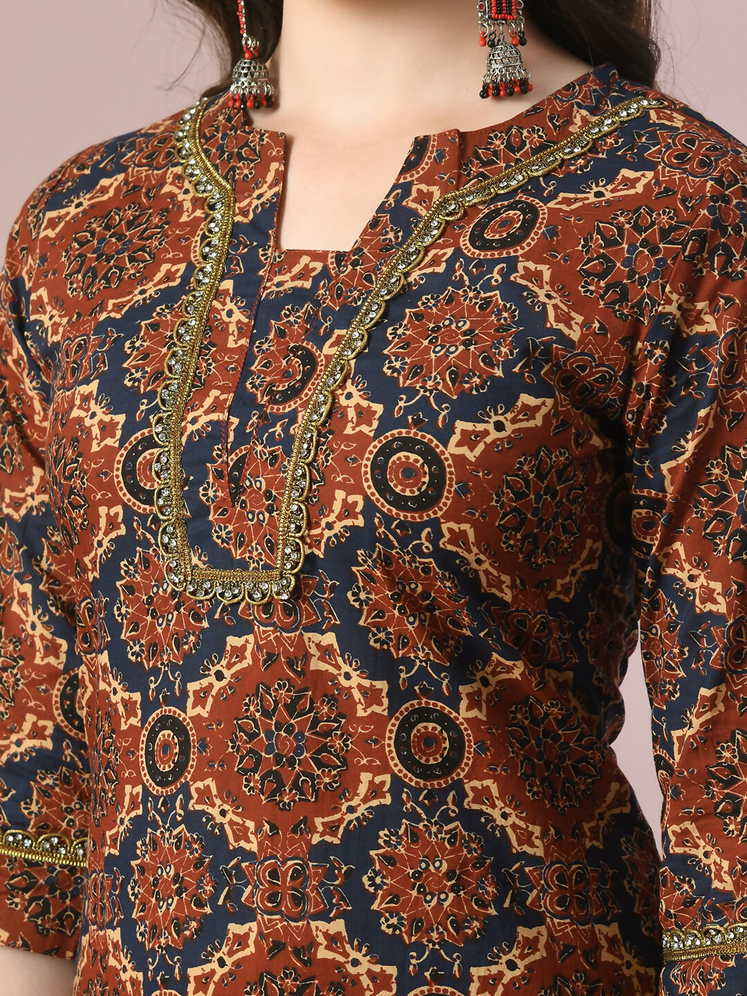 Myshka Women's Multi Printed Cotton Straight Party Kurta Set - Distacart