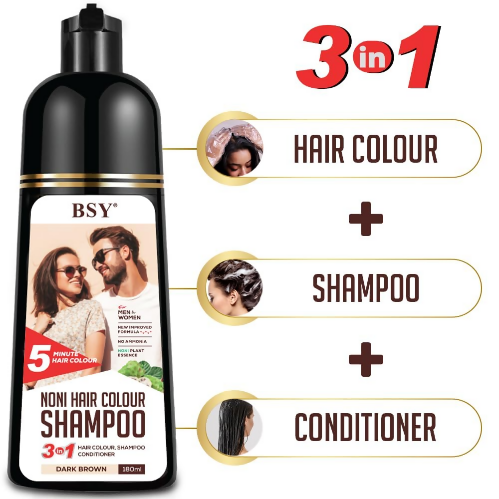 Bsy 5-Min 3 IN 1 Natural Hair colour shampoo - Brown - Dista
