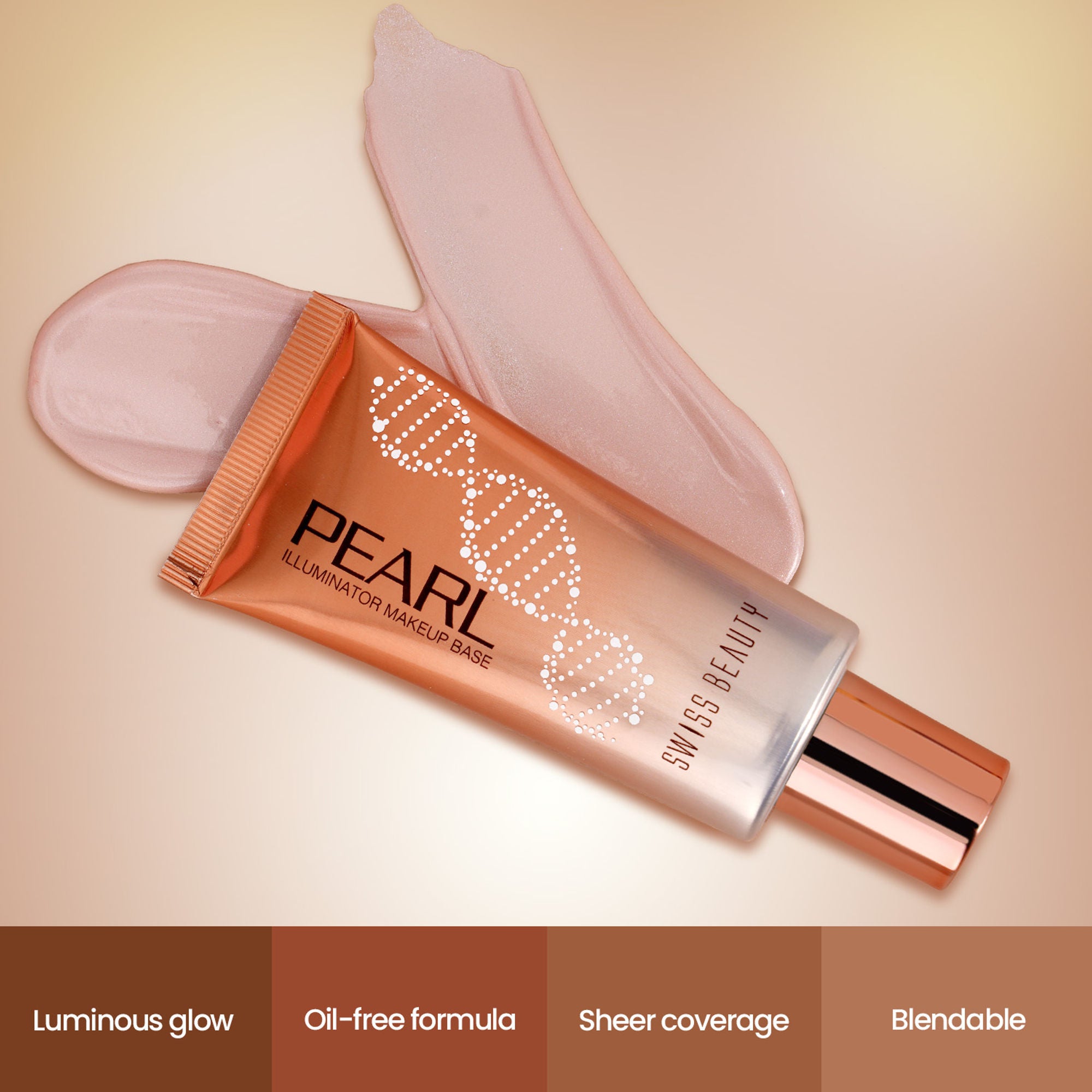 Swiss Beauty Pearl Illuminator Makeup Base Long lasting & Radiant Skin Highlighter - 02 Silver Pink - Distacart