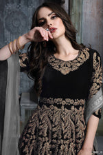 Thumbnail for Anaita Black Embroidered Velvet Patiala Suit - Distacart
