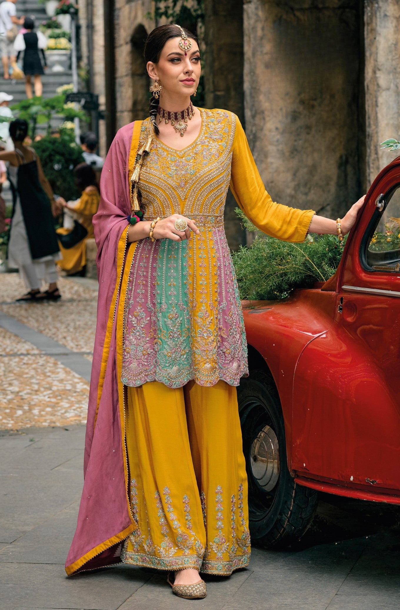 Anaita Pink Real Georgette Sequin Embroidered Readymade Salwar Suit - Distacart