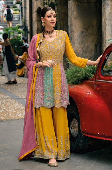 Anaita Pink Real Georgette Sequin Embroidered Readymade Salwar Suit - Distacart