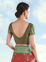 Thumbnail for Monjolika Fashion Red Banarasi Silk Saree With Traditional Paisley Weaves - Distacart
